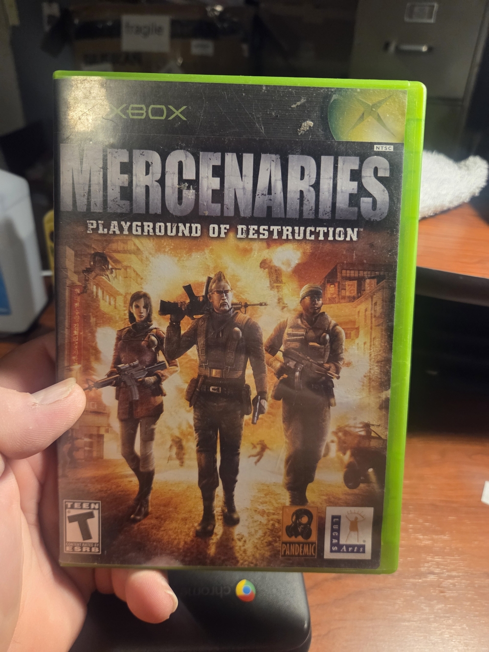 Microsoft Xbox Mercenaries with Bright Green Case